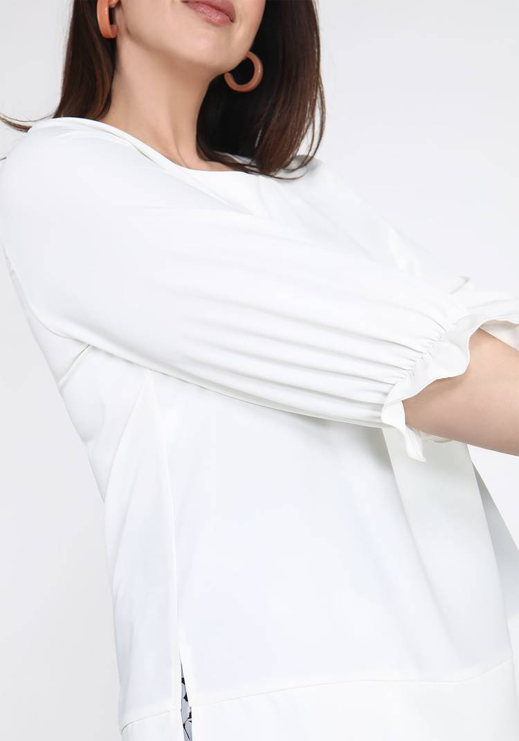 Блуза однотонная с рукавом на резинке шир.  750, рис. 4