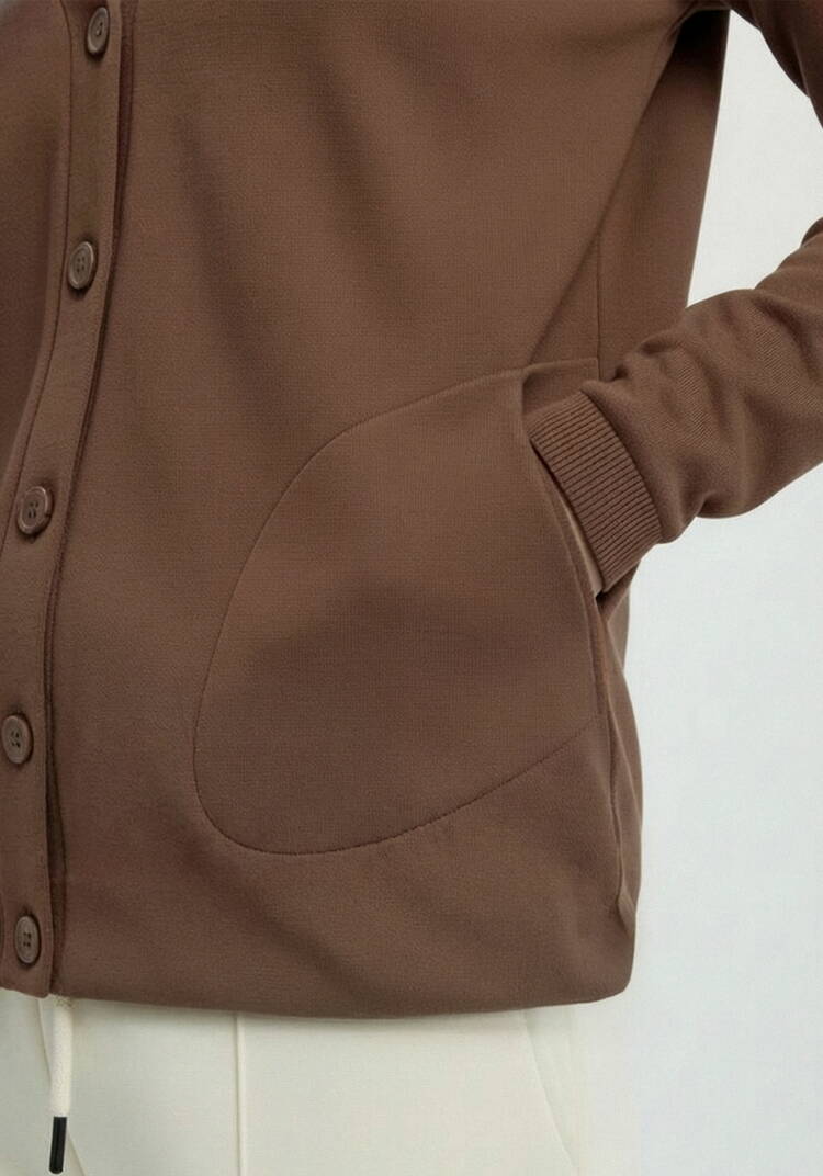 Кардиган на пуговицах утепленный шир.  750, рис. 15