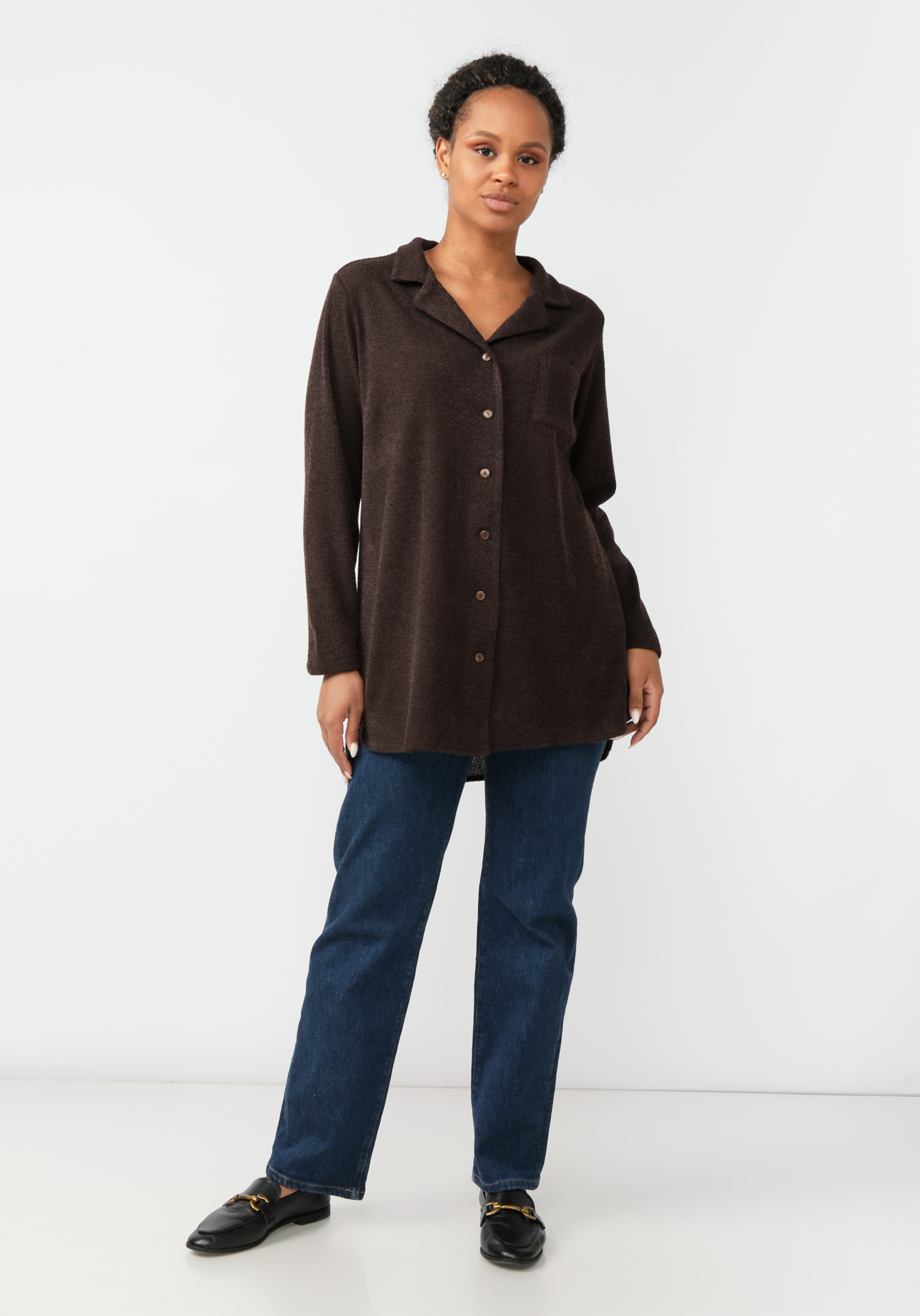 Рубашка "Скарлетт" Синель, цвет коричневый, размер 56 - фото 3