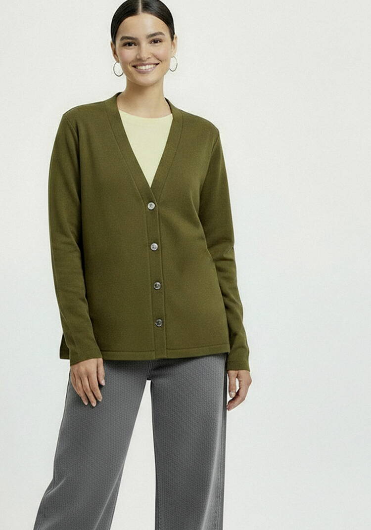 Кардиган на пуговицах утепленный шир.  750, рис. 38