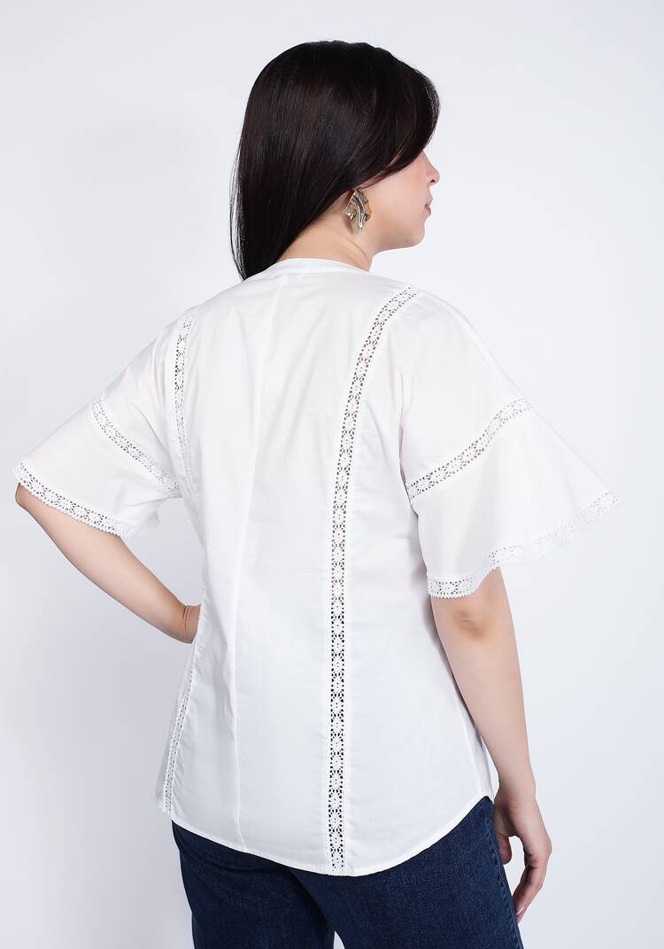 Блуза хлопковая с кружевом шир.  750, рис. 3