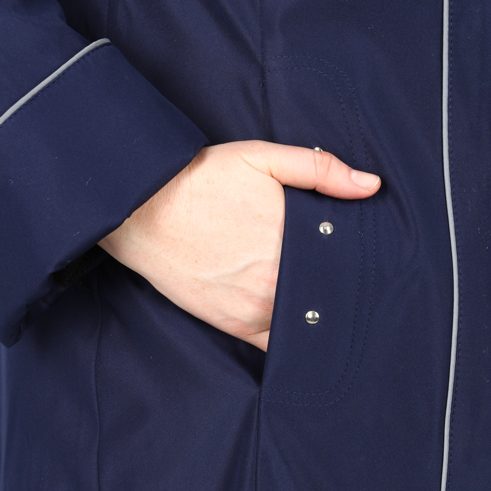 Пальто на молнии с капюшоном и карманами Mio Imperatrice, размер 50, цвет синий - фото 8