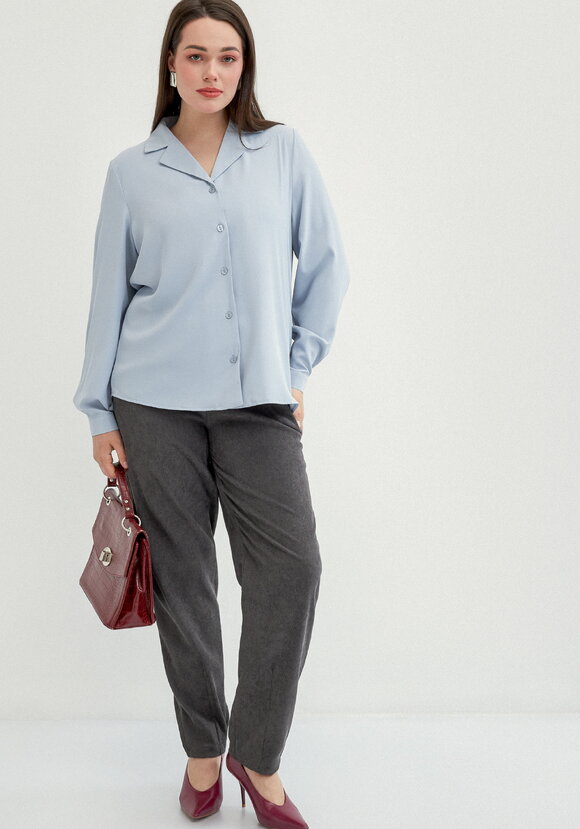 Блуза с отложным воротником с пуговицами шир.  580, рис. 33