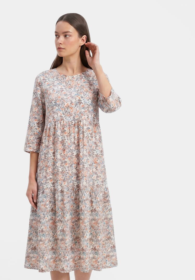 Платье ярусное с принтом шир.  750, рис. 8