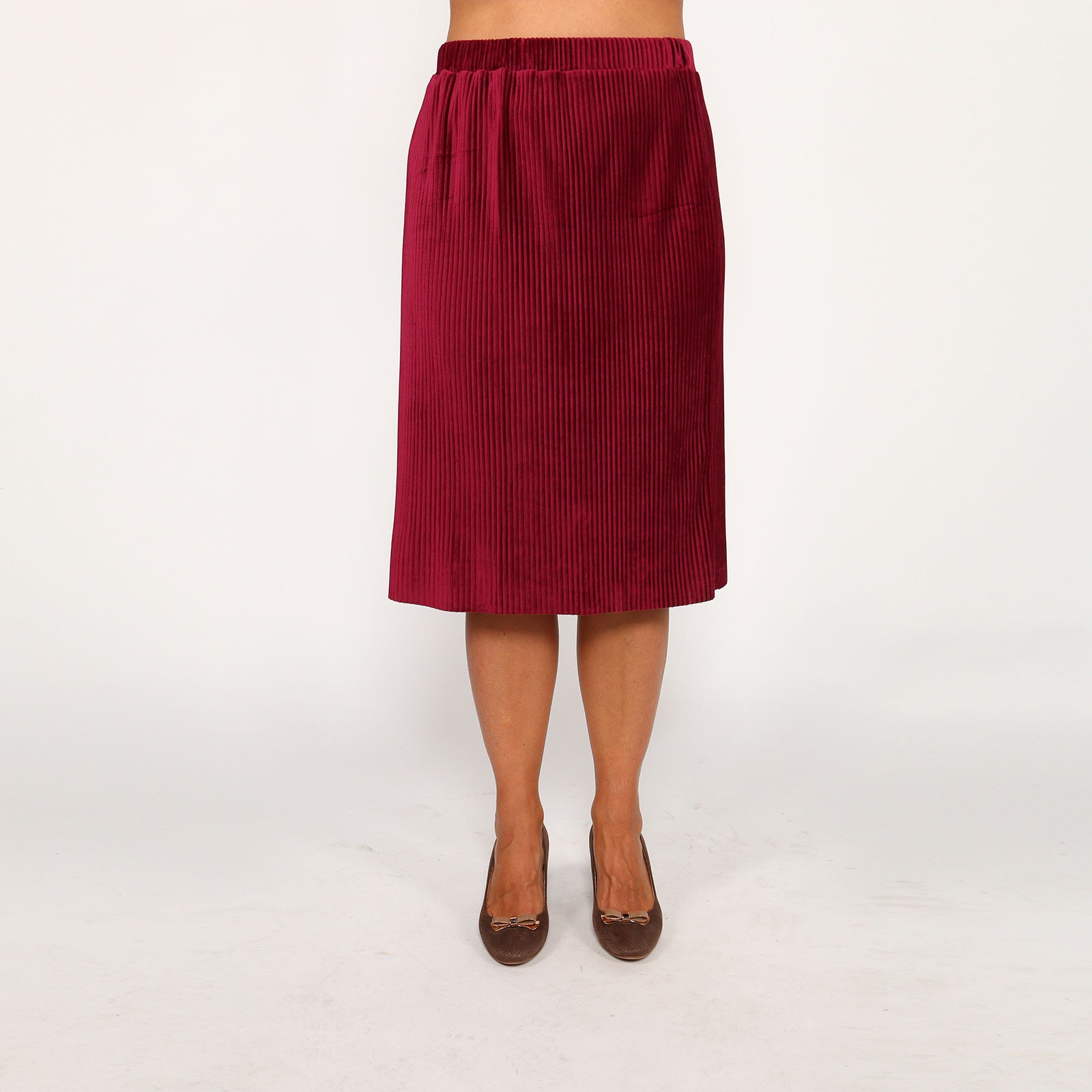 Юбка-миди из бархатной ткани Lina, размер 58, цвет красный - фото 2