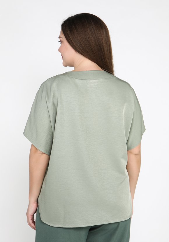 Блуза однотонная с рукавом-кимоно шир.  580, рис. 3