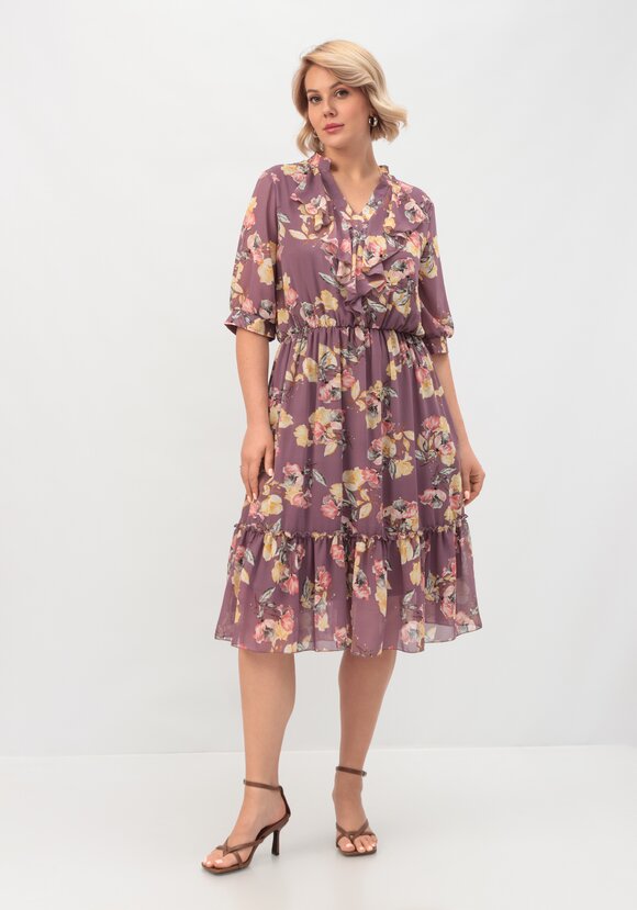 Платье с воланом по горловине шир.  580, рис. 8