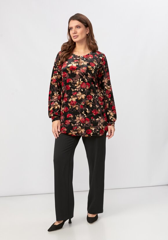 Блуза с бархатным принтом шир.  580, рис. 2