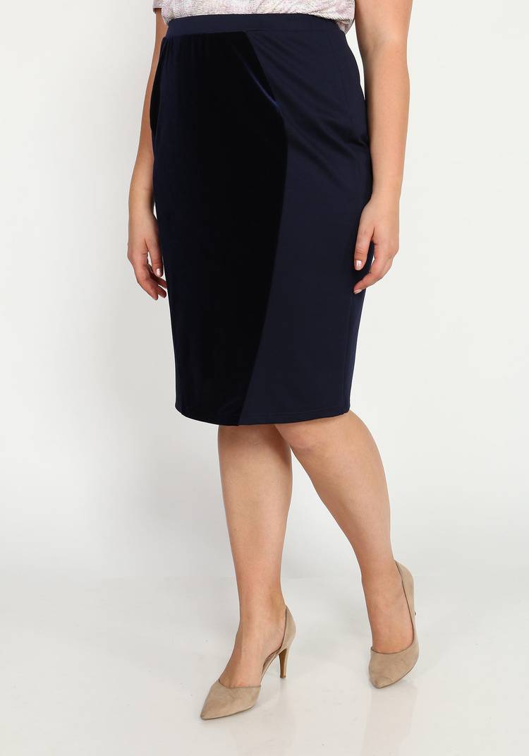 Юбка на резинке с бархатной вставкой шир.  750, рис. 3