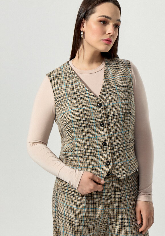 Жилет с принтом клетка шир.  580, рис. 7