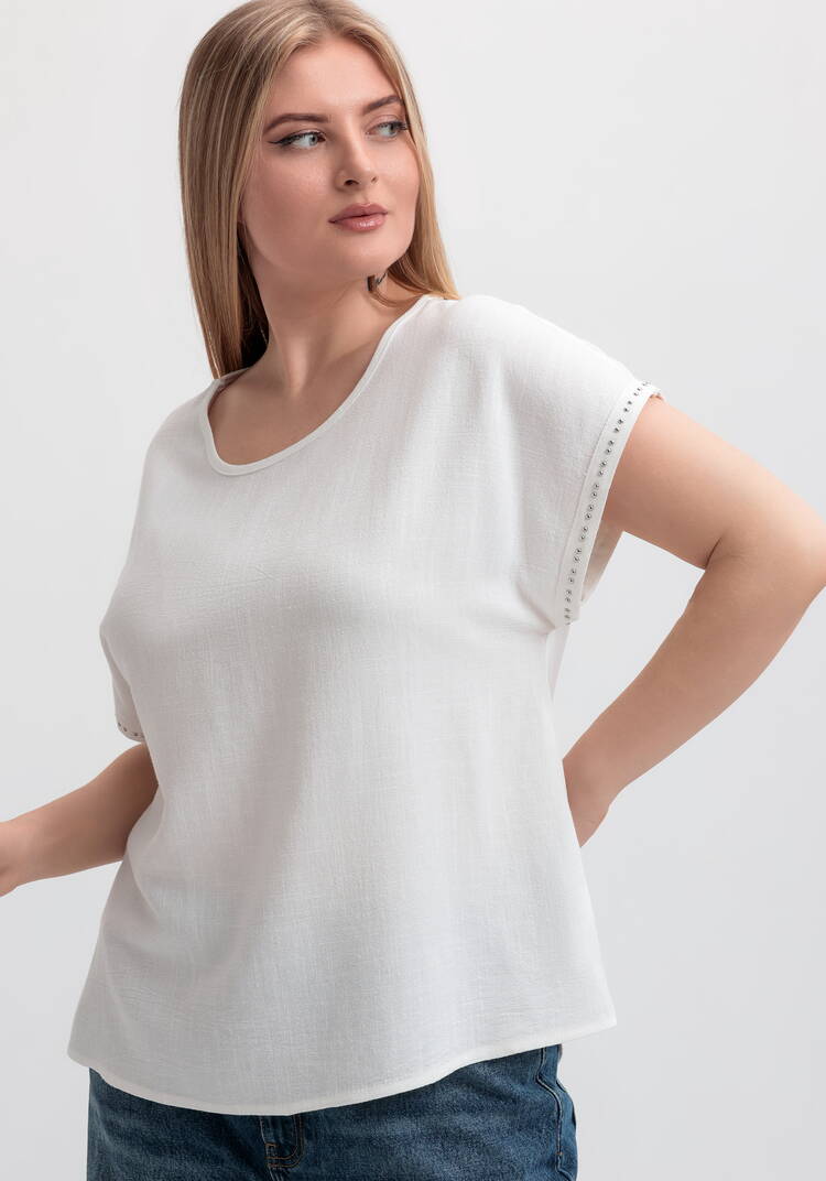 Блуза оверсайз с коротким рукавом шир.  750, рис. 1