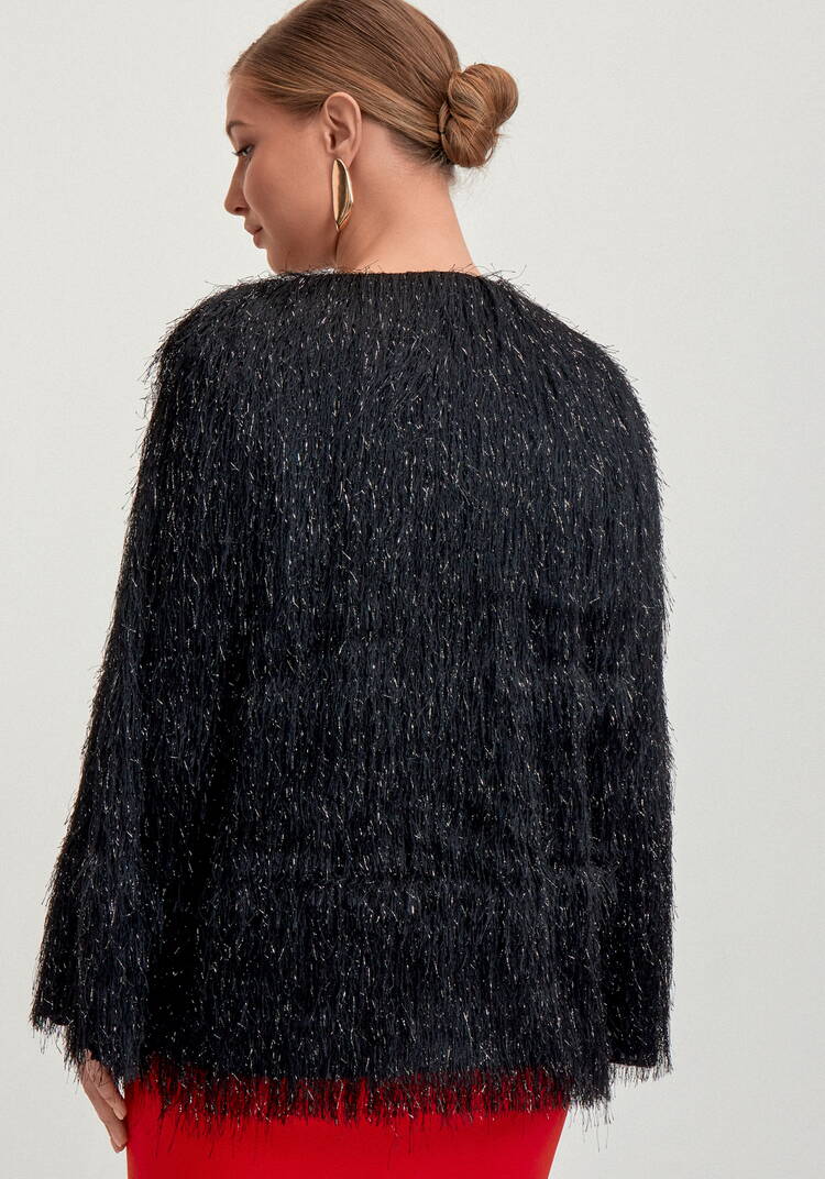 Жакет из ткани с блестящим ворсом шир.  750, рис. 19