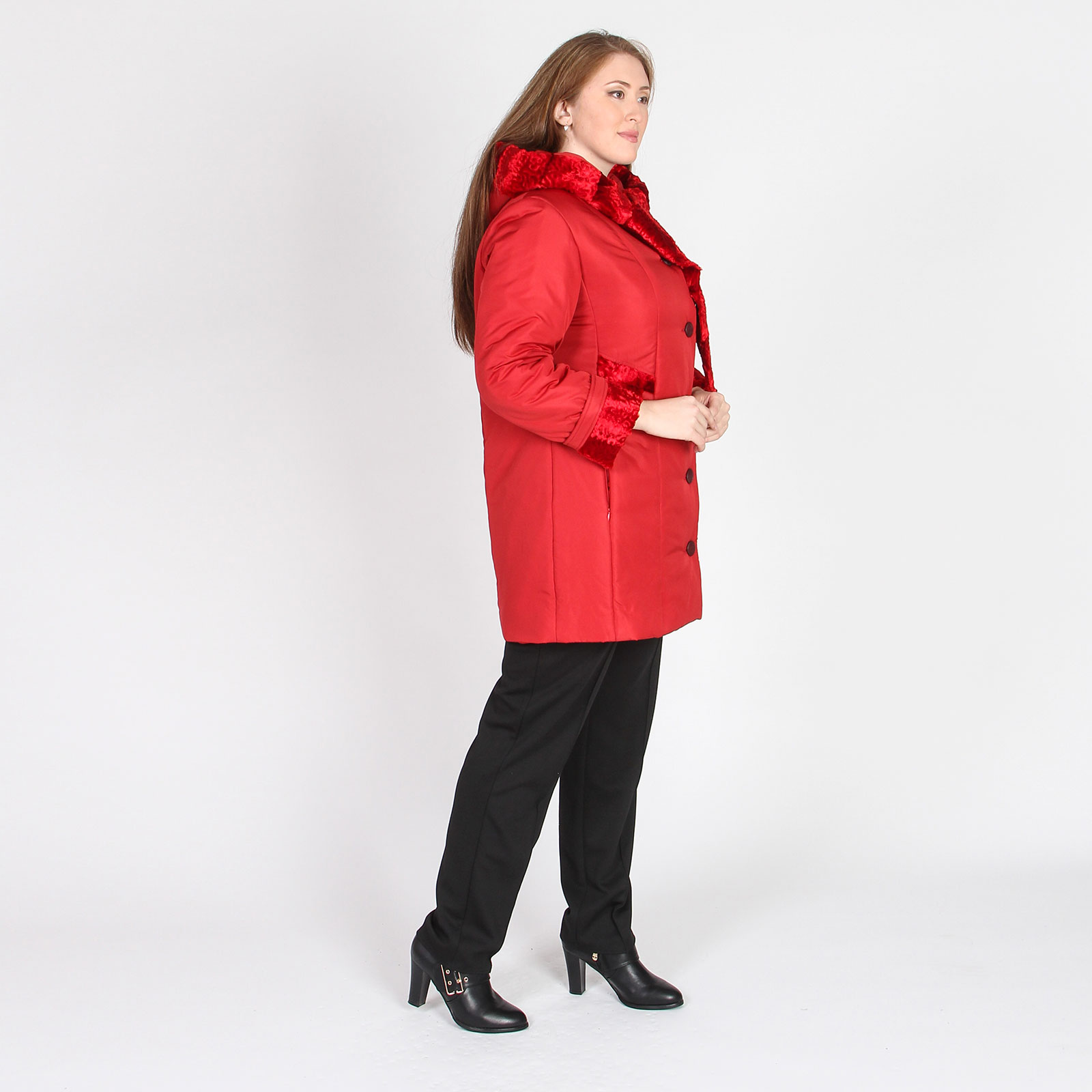 Куртка с декоративными вставками Mio Imperatrice, размер 60, цвет красный - фото 3