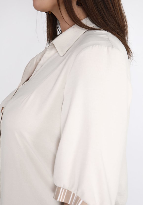 Блуза на пуговицах со вставками в полоску шир.  580, рис. 8