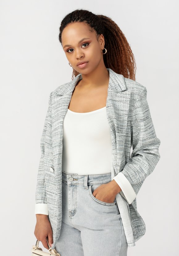 Пиджак на две пуговицы Аделина шир.  580, рис. 1