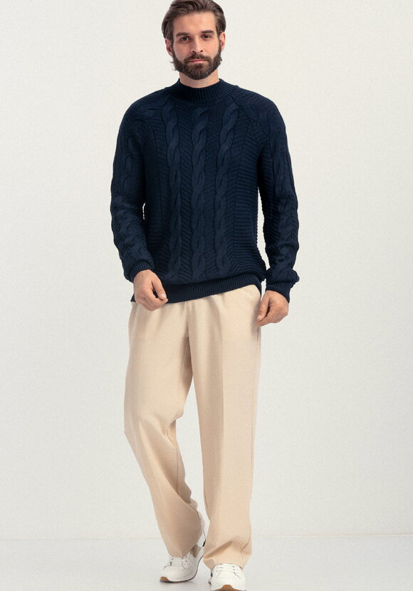 Джемпер мужской с фактурными косами шир.  580, рис. 7