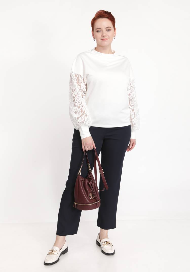 Джемпер с кружевной вставкой на рукавах шир.  750, рис. 3