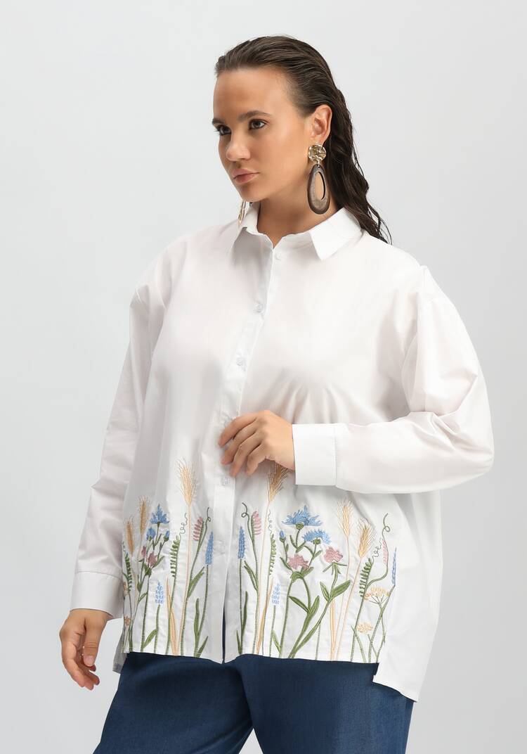 Рубашка с вышивкой по низу шир.  750, рис. 7