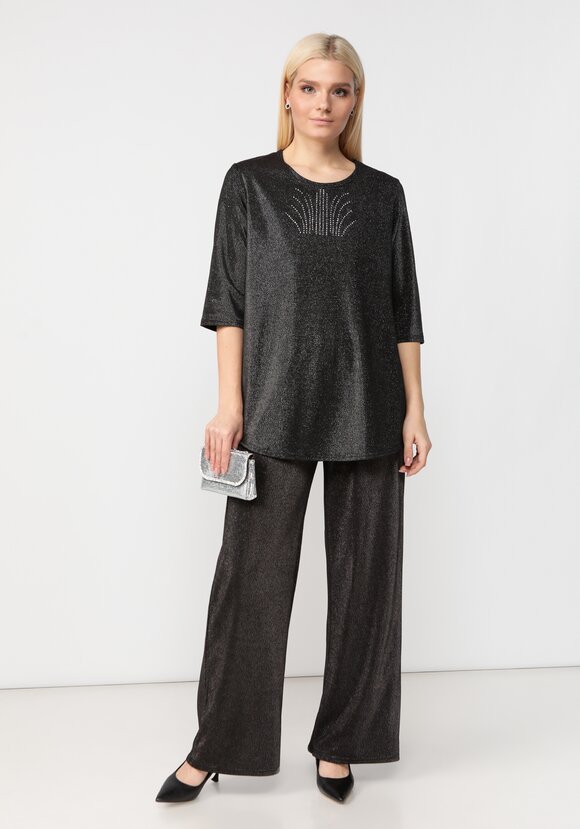 Блуза с метанитью и декором на груди шир.  580, рис. 15