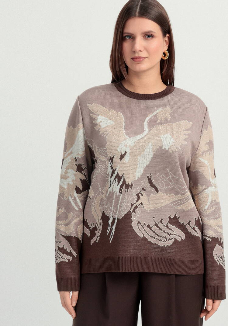Джемпер с рисунком Журавль шир.  750, рис. 11