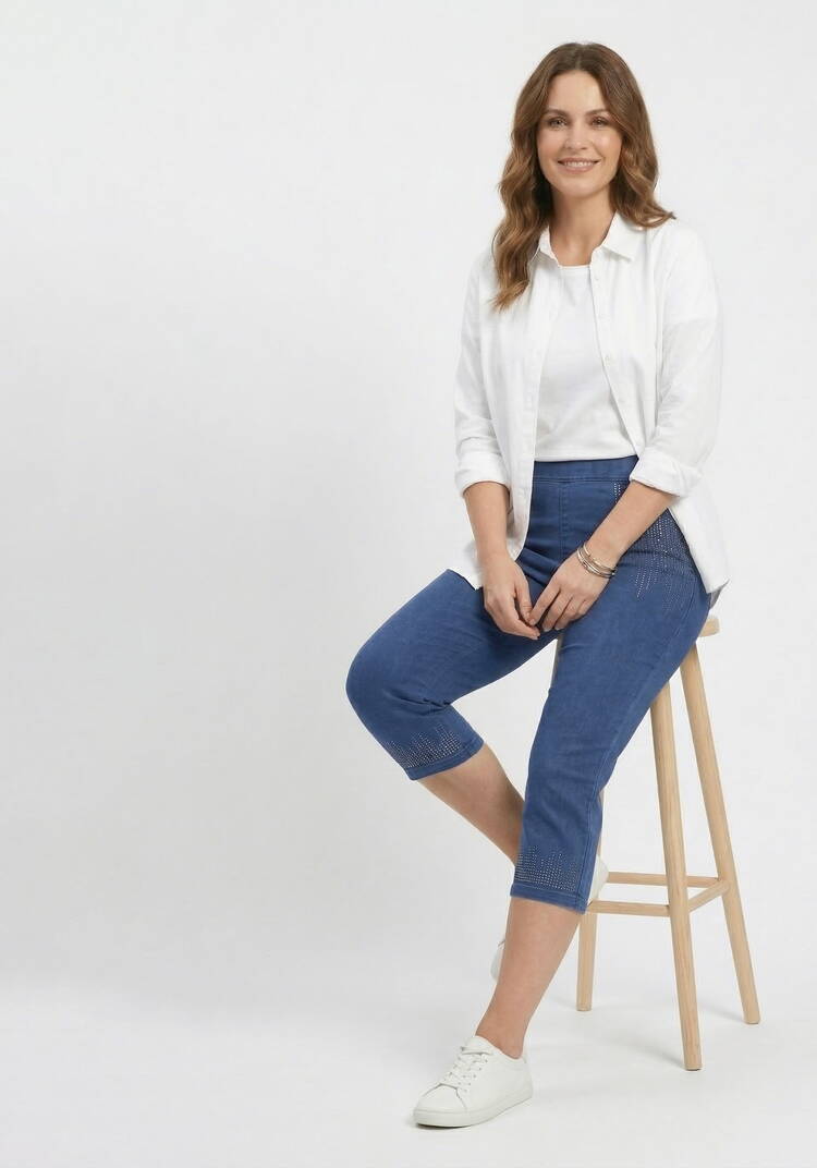 Брюки 7/8 со стразами шир.  750, рис. 7