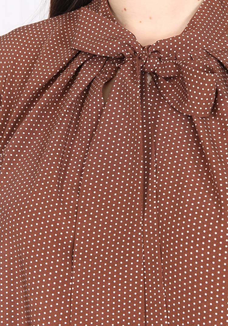 Блуза в горошек с бантом шир.  750, рис. 6