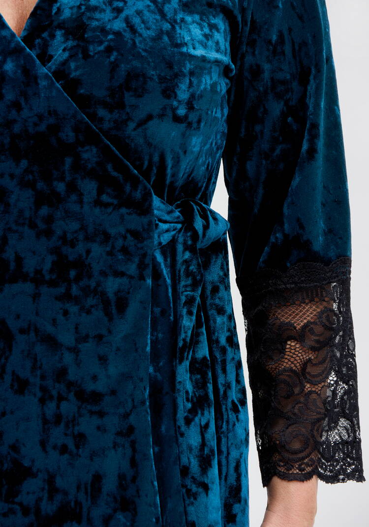 Халат велюровый на запах с кружевом шир.  750, рис. 6