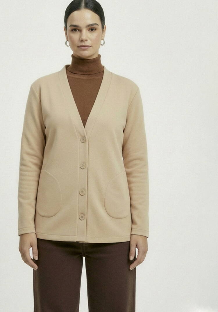 Кардиган на пуговицах утепленный шир.  750, рис. 21