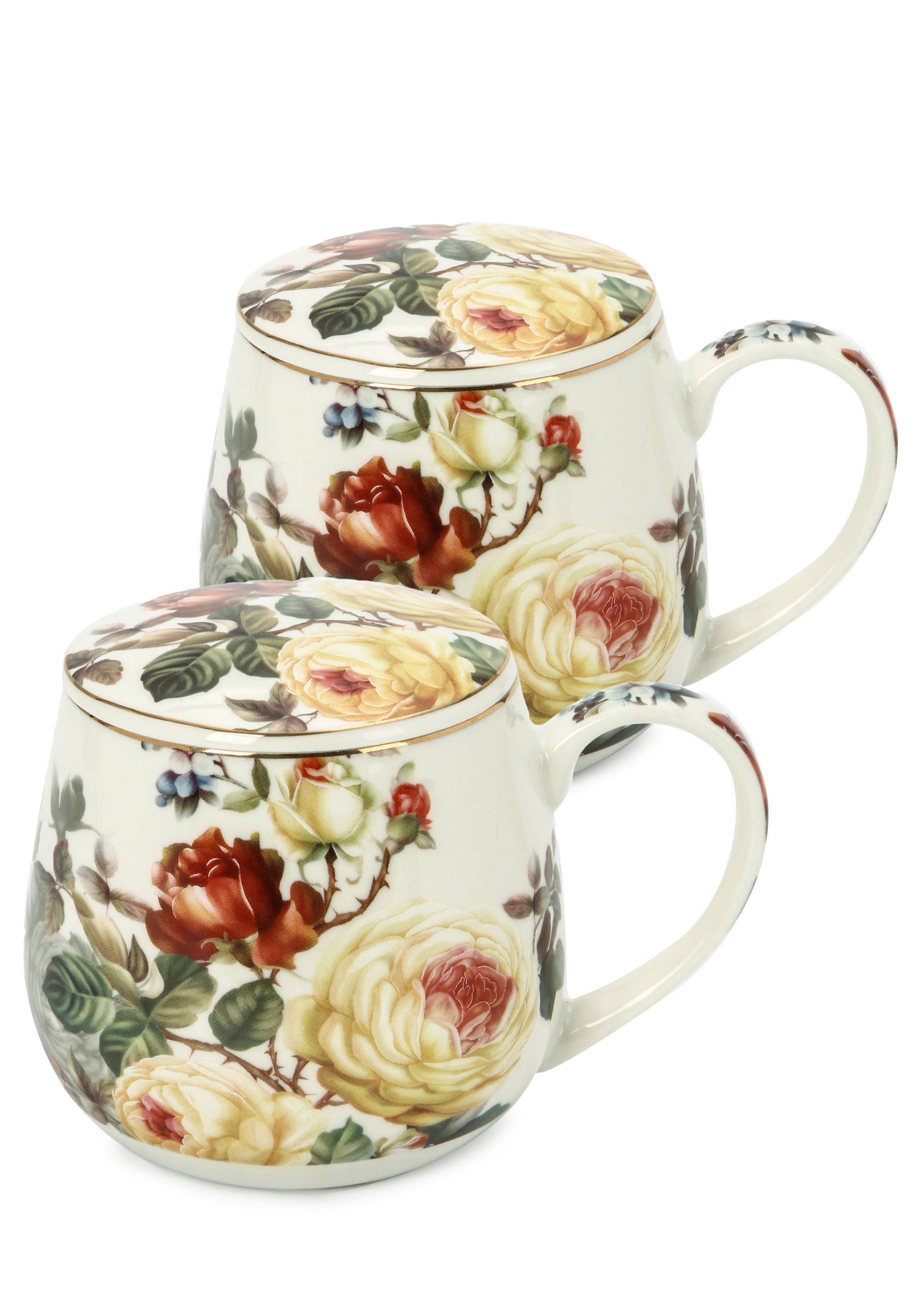 

Кружка из фарфора с крышкой (2 шт.), Белый