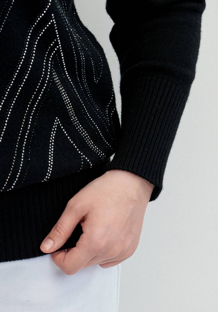 Свитер с геометрическим рисунком из страз шир.  750, рис. 6