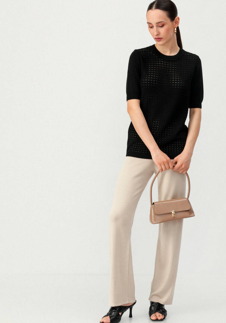 Джемпер с передней полочкой ажурной вязки шир.  750, рис. 25