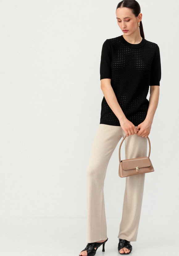 Джемпер с передней полочкой ажурной вязки шир.  580, рис. 25