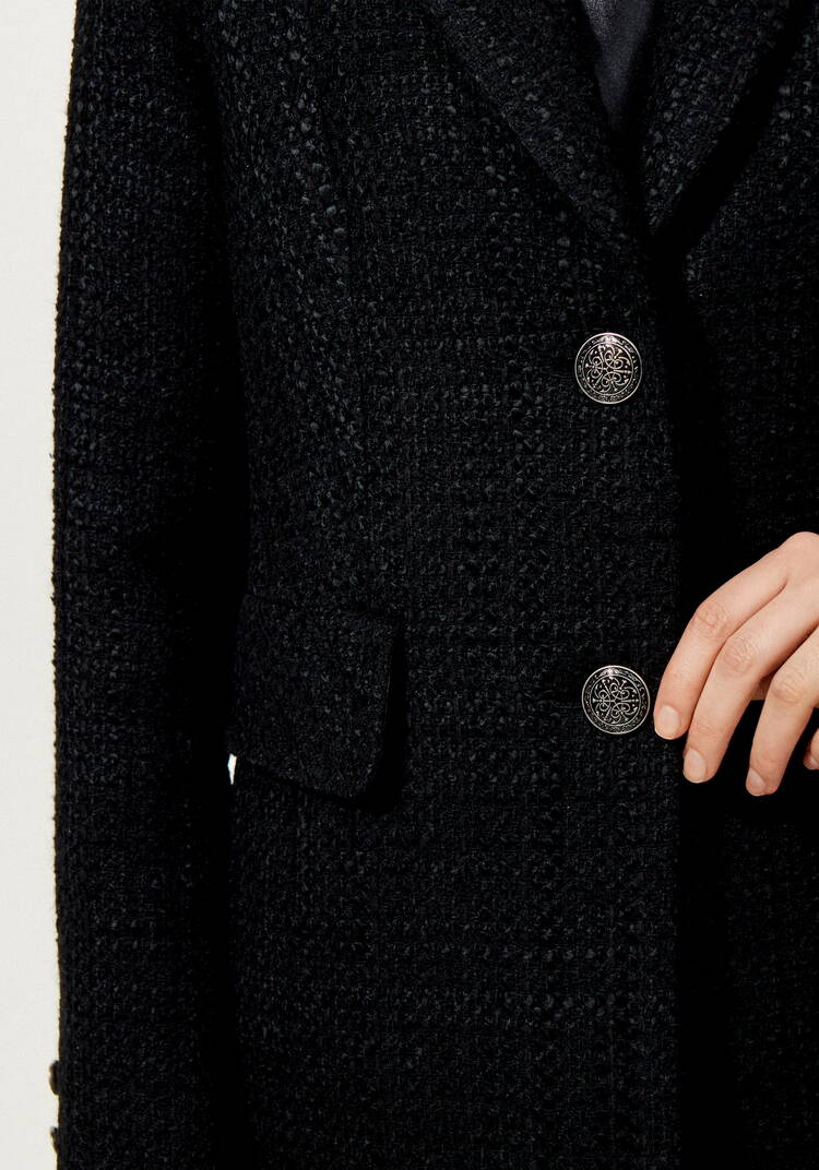 Пиджак из твида в клетку на подкладе шир.  750, рис. 32