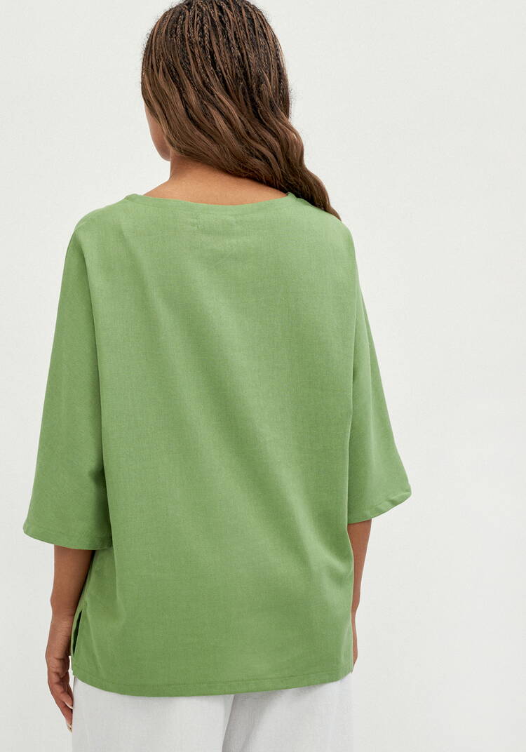 Блуза с контрастной внутренней отделкой шир.  750, рис. 11