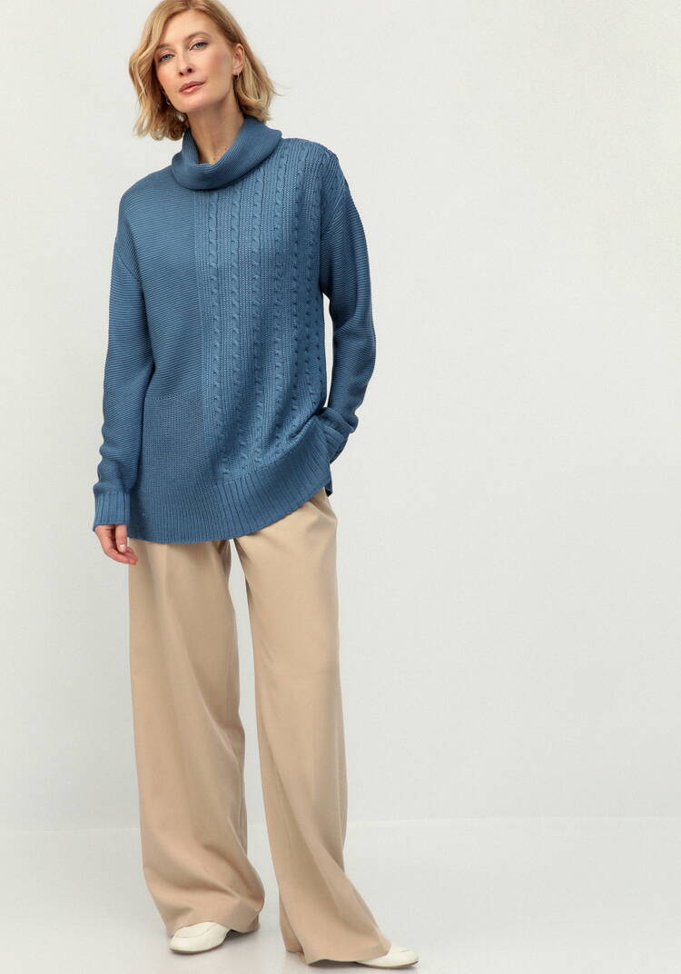 Удлиненный джемпер с косами шир.  750, рис. 26