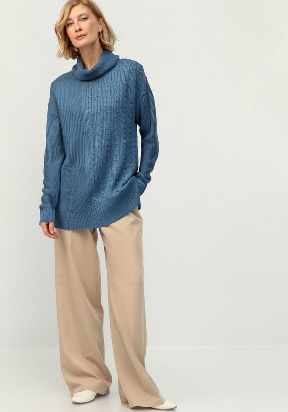 Удлиненный джемпер с косами шир.  580, рис. 26