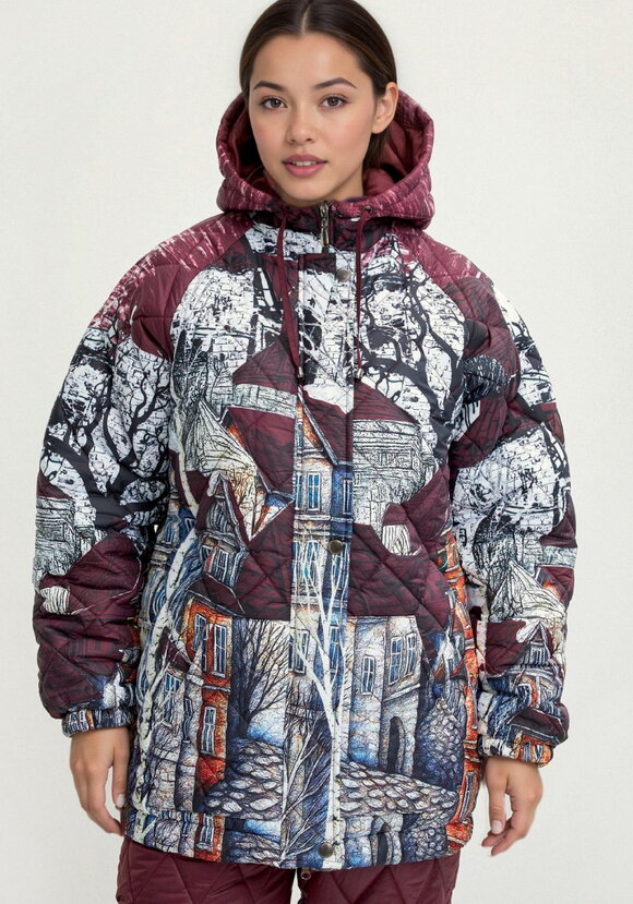 Куртка с принтом Городской пейзаж шир.  580, рис. 19