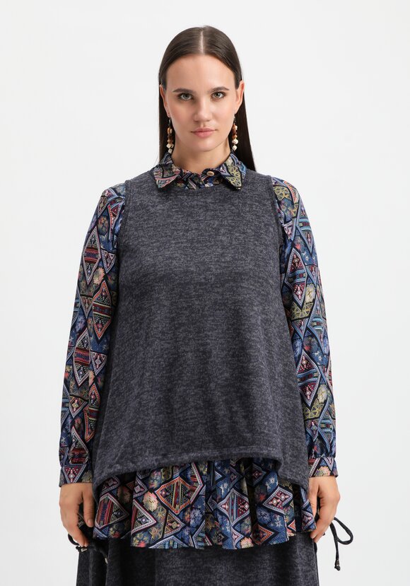 Жилет А-силуэта с кулиской по низу шир.  580, рис. 20