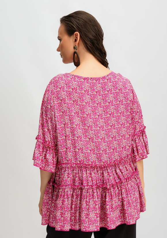 Блуза с воланом по низу и на рукавах шир.  580, рис. 3