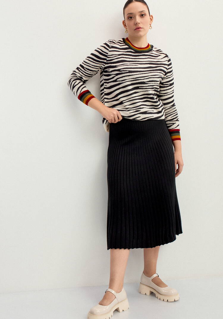 Юбка-плиссе на резинке ниже колена шир.  750, рис. 15