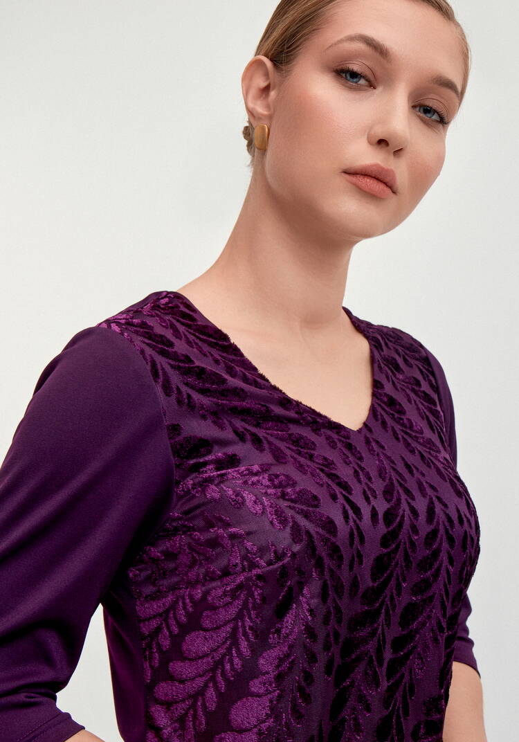 Платье из панбархата и трикотажа шир.  750, рис. 34