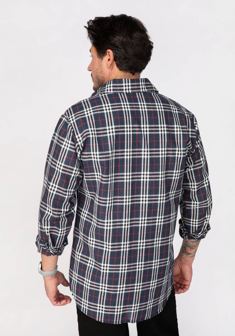 Рубашка мужская в мелкую клетку шир.  750, рис. 8