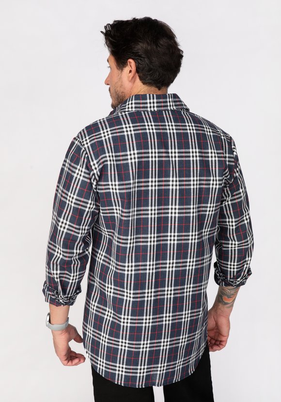 Рубашка мужская в мелкую клетку шир.  580, рис. 8