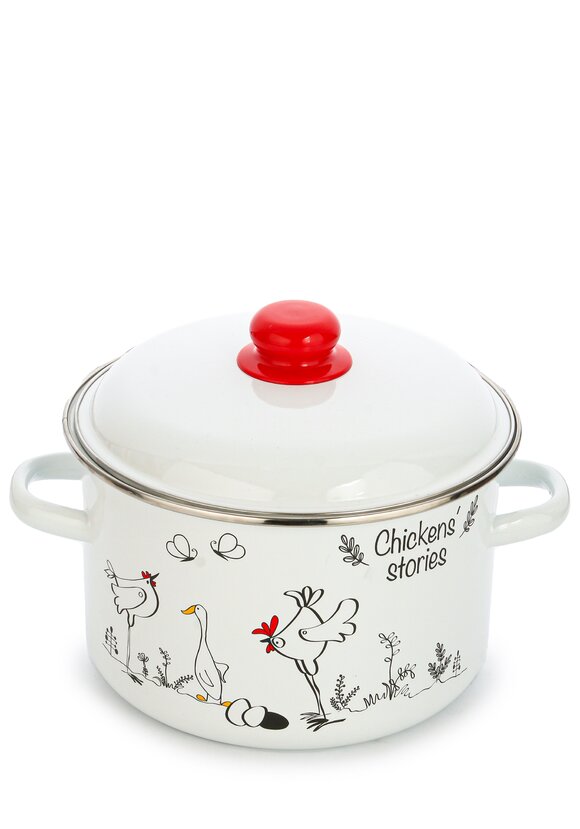 Кастрюля эмалированная Куриные истории шир.  580, рис. 14