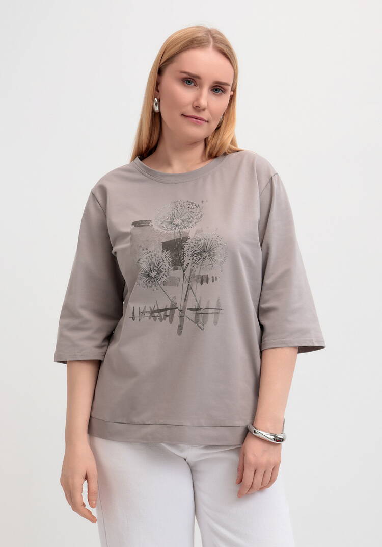 Блуза с длинным рукавом и цветочным рисунком шир.  750, рис. 20