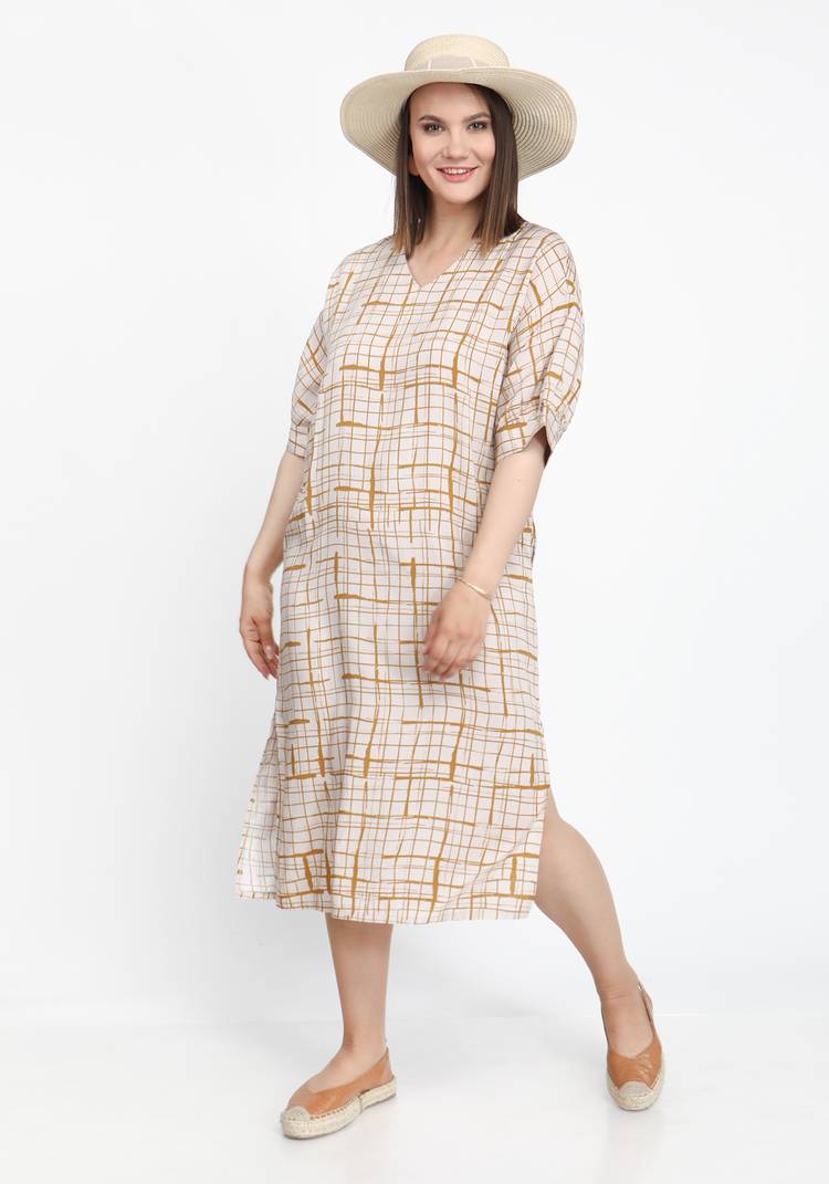 Платье с V-образным вырезом и манжетом шир.  750, рис. 2