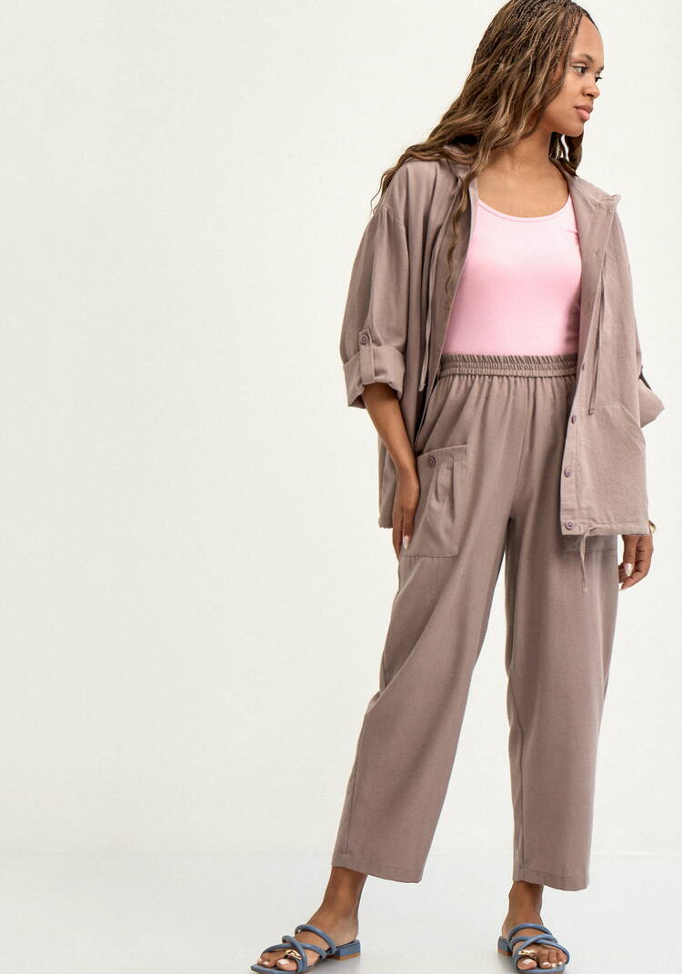 Брюки изо льна с карманами шир.  750, рис. 14