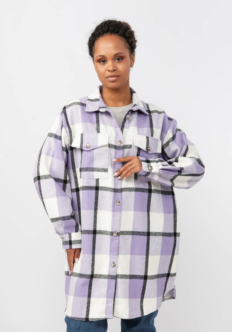 Рубашка удлиненная в клетку Венди шир.  750, рис. 13