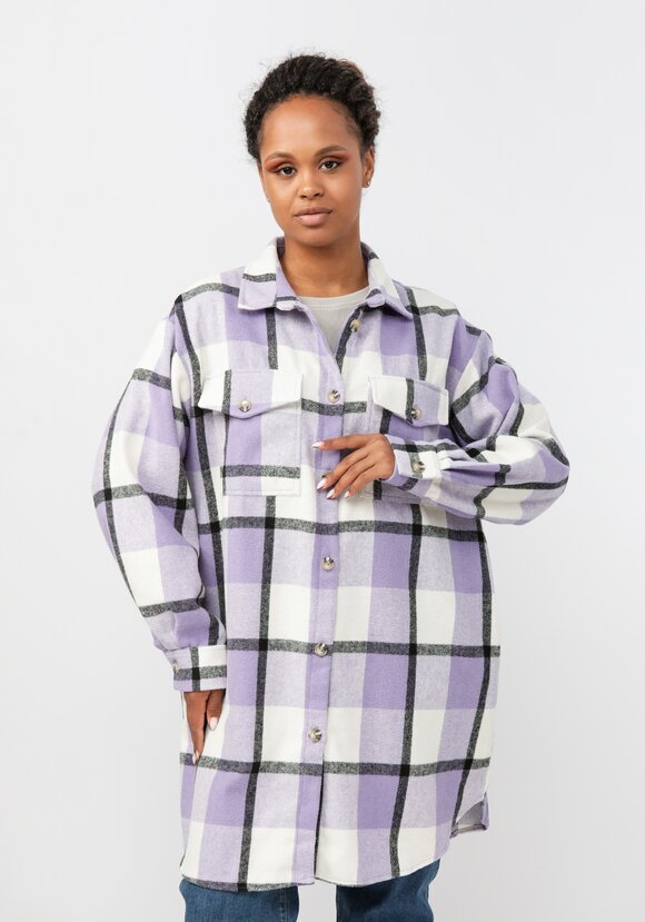 Рубашка удлиненная в клетку Венди шир.  580, рис. 13
