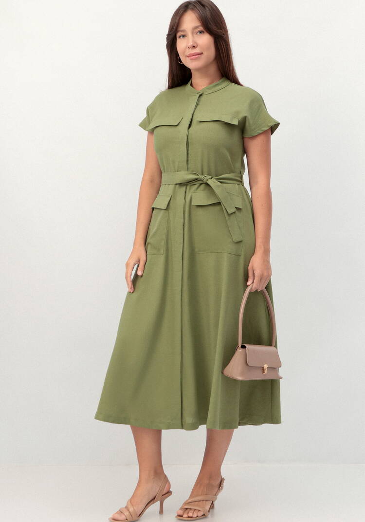 Платье-сафари А-силуэта шир.  750, рис. 4